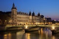 Castle Conciergerie and bridge of Change