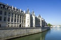 Castle Conciergerie and bridge over Seine, Paris