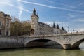 Castle Conciergerie - former royal palace and prison. Conciergerie located on the west of the Cite Island and today it