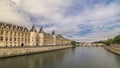 Castle Conciergerie timelapse hyperlapse - former royal palace and prison. Paris, France. Royalty Free Stock Photo