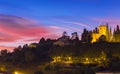 Castle of Conegliano at night Royalty Free Stock Photo