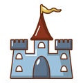 Castle construction icon, cartoon style Royalty Free Stock Photo