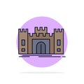 Castle, defense, fort, fortress, landmark Flat Color Icon Vector