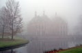 Castle Duivenvoorde in the fog. Royalty Free Stock Photo