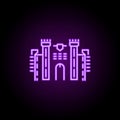 castle dusk style icon. Elements of Summer holiday & Travel in neon style icons. Simple icon for websites, web design, mobile app