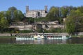 Castle Eckberg in Dresden with a steamer