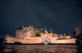 Castle in Edinburgh Scotland at night during February 2020 Royalty Free Stock Photo