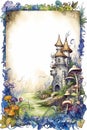 A Castle in the Fairyland: An illustration of a closeup of a cas