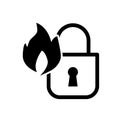Castle, fire line icon. vector illustration isolated on white. outline style design, designed for web and app. Eps 10