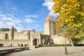 Castle or fort know as La Cite de Carcassonne, France Royalty Free Stock Photo