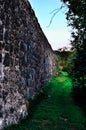 Castle fortificated wall with greenery Royalty Free Stock Photo