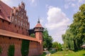 Castle fortifications of the Teutonic Order in Malbork. Summer Royalty Free Stock Photo