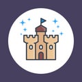 Castle, fortress icon in linear style