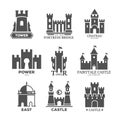 Castle or fortress parts for logo or icons