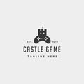 castle game logo design template concept controller