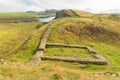 Castle Gap, milecastle on the Hadrian's Wall trail in Northumberland, UK