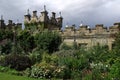Castle with garden in Scotland. Royalty Free Stock Photo