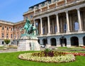 The Castle, the garden and the Statue of the horseherd - Buda Castle - Budapest Royalty Free Stock Photo