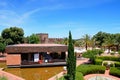 Castle gardens and restaurant, Silves, Portugal. Royalty Free Stock Photo