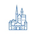 Castle in germany line icon concept. Castle in germany flat vector symbol, sign, outline illustration.