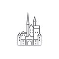 Castle in germany vector line icon, sign, illustration on background, editable strokes Royalty Free Stock Photo