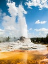 Castle Geyser Erupting with Colorful Pool