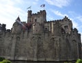 Castle Gravensteen in the old city center of Gent Royalty Free Stock Photo