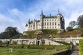 Big castle with a green gardens