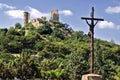 Castle of Grimaud and Calvary Royalty Free Stock Photo