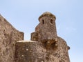 The castle of Guanapay lies on the edge of the crater of the volcano Guanapay Royalty Free Stock Photo