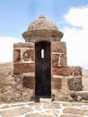 The castle of Guanapay lies on the edge of the crater of the volcano Guanapay Royalty Free Stock Photo