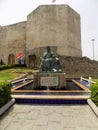 Castle of Guzman el Bueno and sculpture- Tarifa-Cadiz-Andalusia