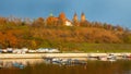 castle hill and embankment river Vistula (Wisla). Plock, Poland Royalty Free Stock Photo