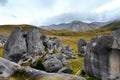 Castle Hill, famous for its giant limestone rock formations in New Zealand Royalty Free Stock Photo