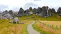 Castle Hill, famous for its giant limestone rock formations in New Zealand Royalty Free Stock Photo