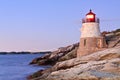 Castle Hill Lighthouse and Newport Bridge Royalty Free Stock Photo