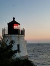 Castle hill Lighthouse Newport ocean sunset Royalty Free Stock Photo