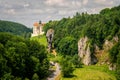 Castle on the hill in Ojcow National Park Poland - Pieskowa Skala. Pieskowa stone. Royalty Free Stock Photo