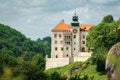 Castle on the hill in Ojcow National Park Poland - Pieskowa Skala. Pieskowa stone. Royalty Free Stock Photo