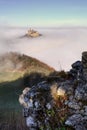 Castle Hohenzollern over the Clouds Royalty Free Stock Photo