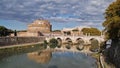 Castle of the holy angel and  aelian bridge Royalty Free Stock Photo