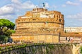 Castle of the Holy Angel, the mausoleum of the Roman Emperor Hadrian, Rome, Italy Royalty Free Stock Photo