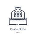 castle of the holy angel in rome icon from monuments outline collection. Thin line castle of the holy angel in rome icon isolated