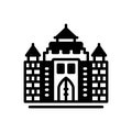 Black solid icon for Castle, chateau and fort Royalty Free Stock Photo