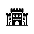 Black solid icon for Castle, fort and fortalice