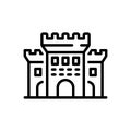 Black line icon for Castle, fort and fortalice