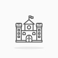 Castle icon. Outline style Royalty Free Stock Photo