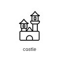 Castle icon. Trendy modern flat linear vector Castle icon on white background from thin line Fairy Tale collection