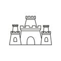 Castle icon vector. Fortress illustration sign. Stronghold symbol. tower logo.