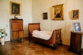 Castle interior. Bedroom. Castle Kacina, Empire Chateau near Kutna Hora, Bohemia, Czech Republic